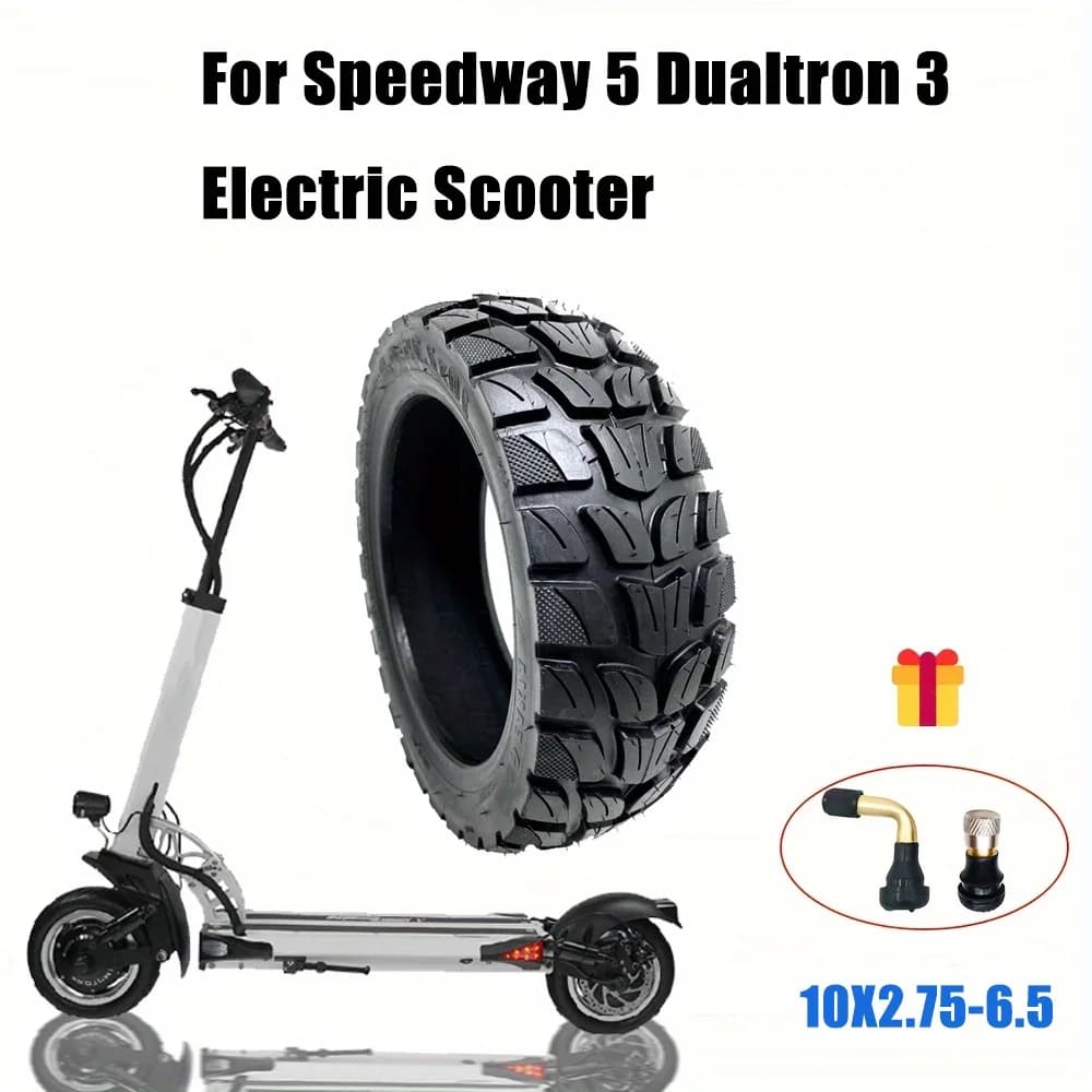 Pneumatico Tubeless 10x2.75-6.5 e 2 Valvole Tubeless Per Speedway 5 Dualtron 3 Parti di Scooter Elettrico 10*2.75-6.5 Pneumatico Fuoristrada