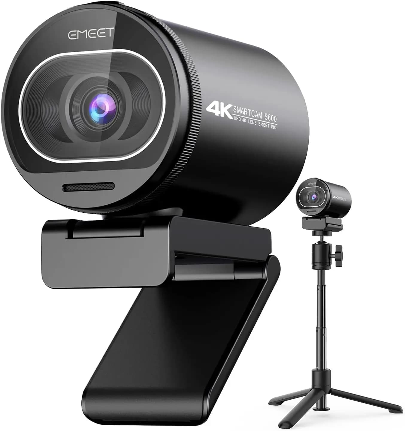 Webcam 4K with Tripod for Streaming - Sensor Sony, Autofocus, 1080P@60FPS, Microphones with Reduction of Noise, Cover Privacy