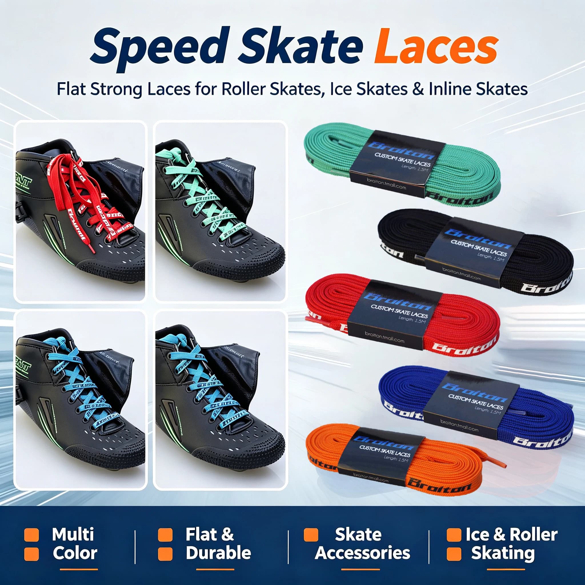 1.5m Extra Long Replacement Skate Shoelaces for Speed Ice Skates Ice Skate Shoelaces Roller Skate Shoelace Replacement Laces