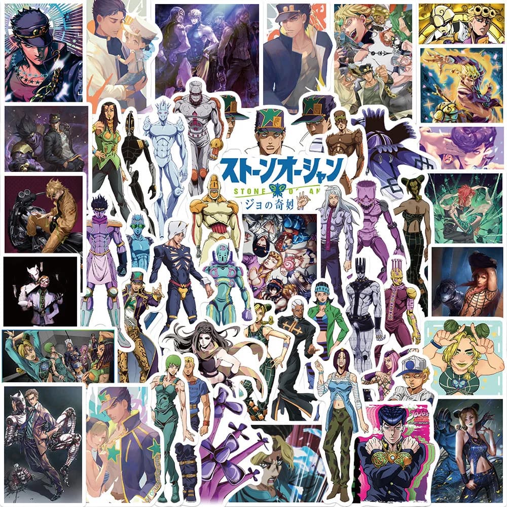 10/30/50pcs JoJo Bizarre Adventure Stone Ocean Stickers Classic Cool Anime Sticker Laptop Diary Phone Cartoon Kids decalcomanie Toy