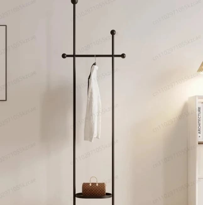 Design Living room hanger, Stand Metal hanger Golden Style Nordic with shelves