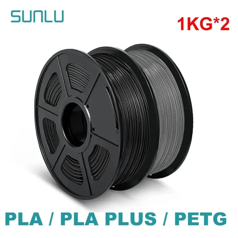SUNLU 2KG 3D PLA/PETG/PLA PLUS/Transparent 1.75mm 2Roll 1KG Printer 3D Filament ordered wrapped for 3D printer and 3D pen