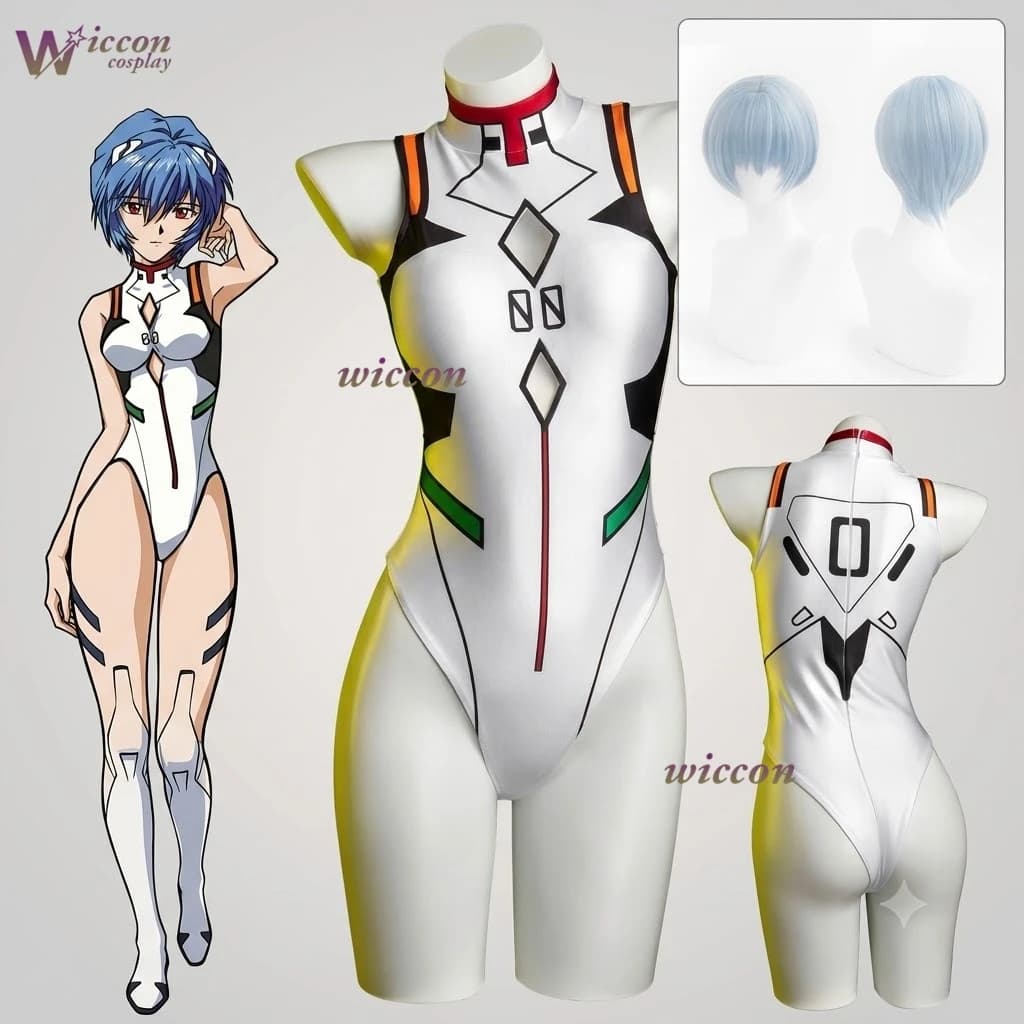 YNot Cos Ayanami Rei Game Cosplay Series: EVA- Ayanami Rei Bathing Suit Swimsuit For Photoshoot Beach Halloween