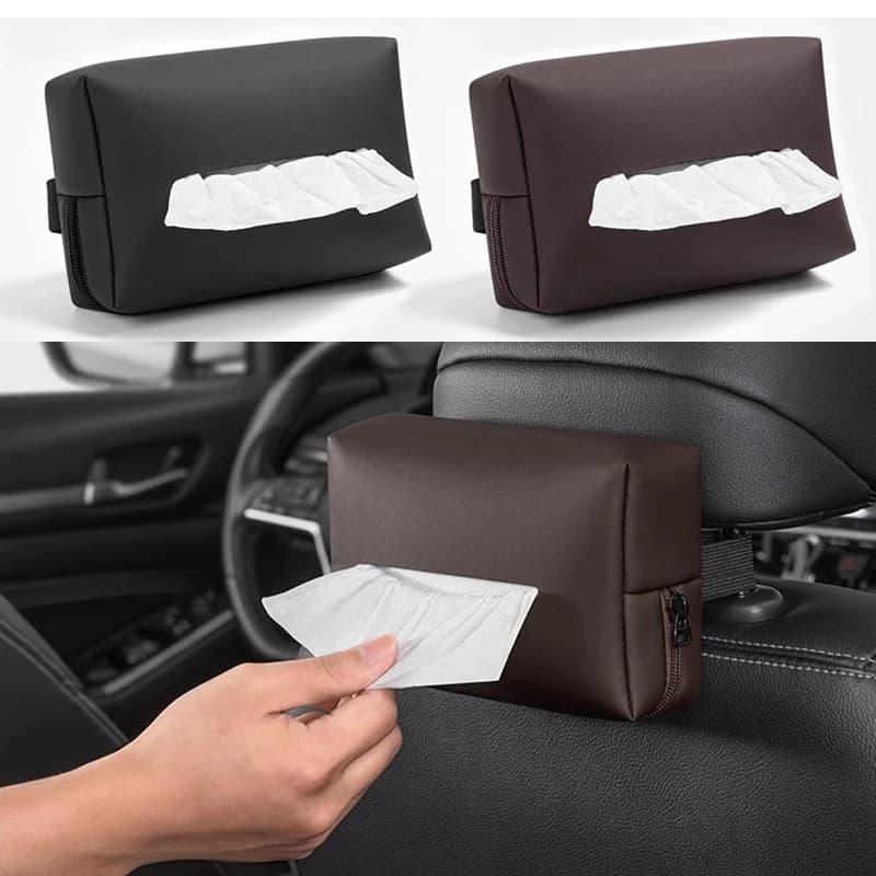 For Xpeng G9 2022~2025 1pc Car Sun Visor Hanging Napkin Holder Case,Seat Back/Arm Box With Zipper Tissue Storage Bag Accessories