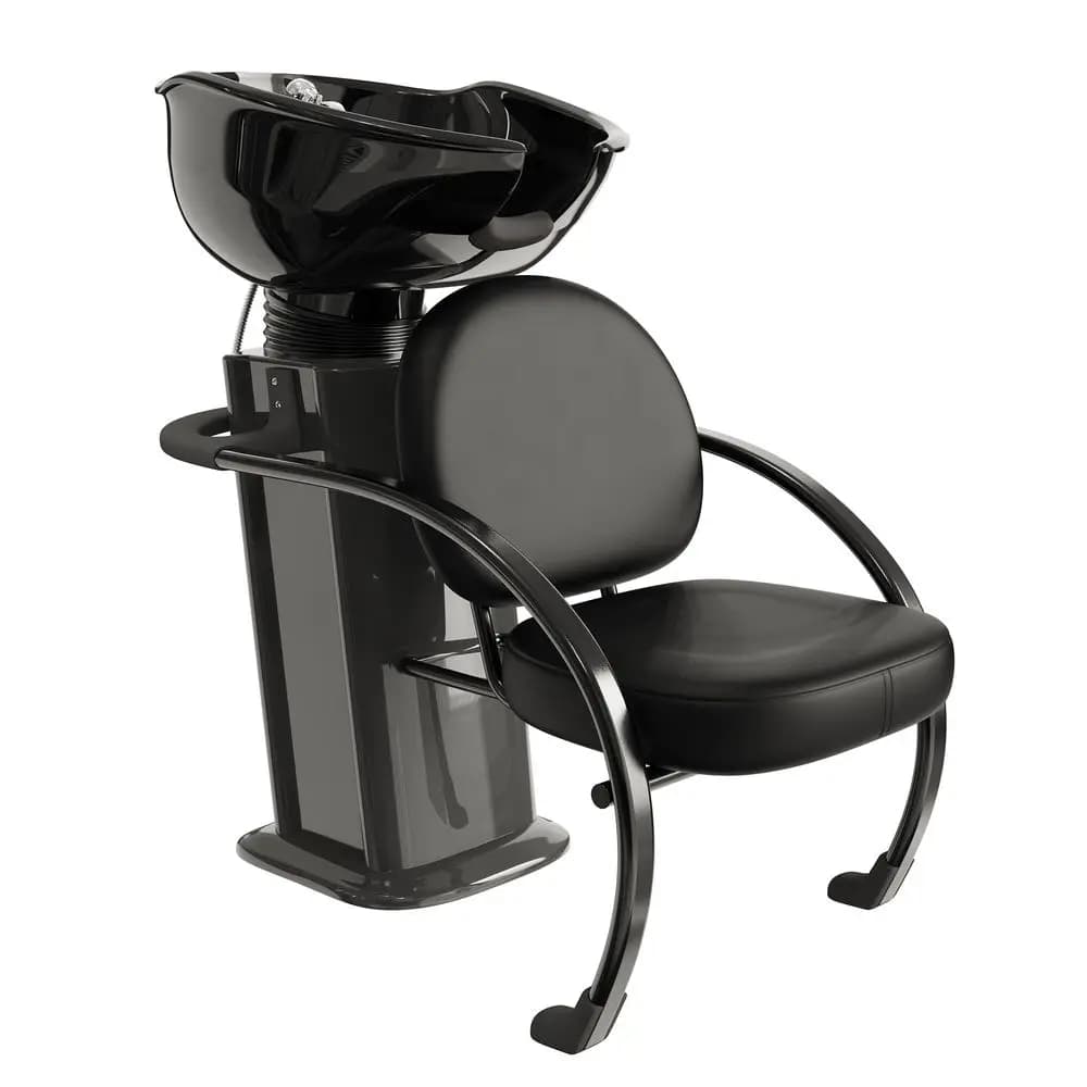 Set Lavatesta e Sedia per Salone, Poltrona Professionale con Lavabo e Poggiatesta Morbido, Cuscino in Spugna Confortevole, Regolabile