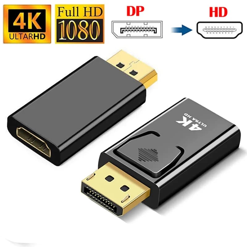 Cavo audio video da DisplayPort a HDMI 4K Ultra HD, adattatore maschio-femmina per PC, laptop, TV, proiettore