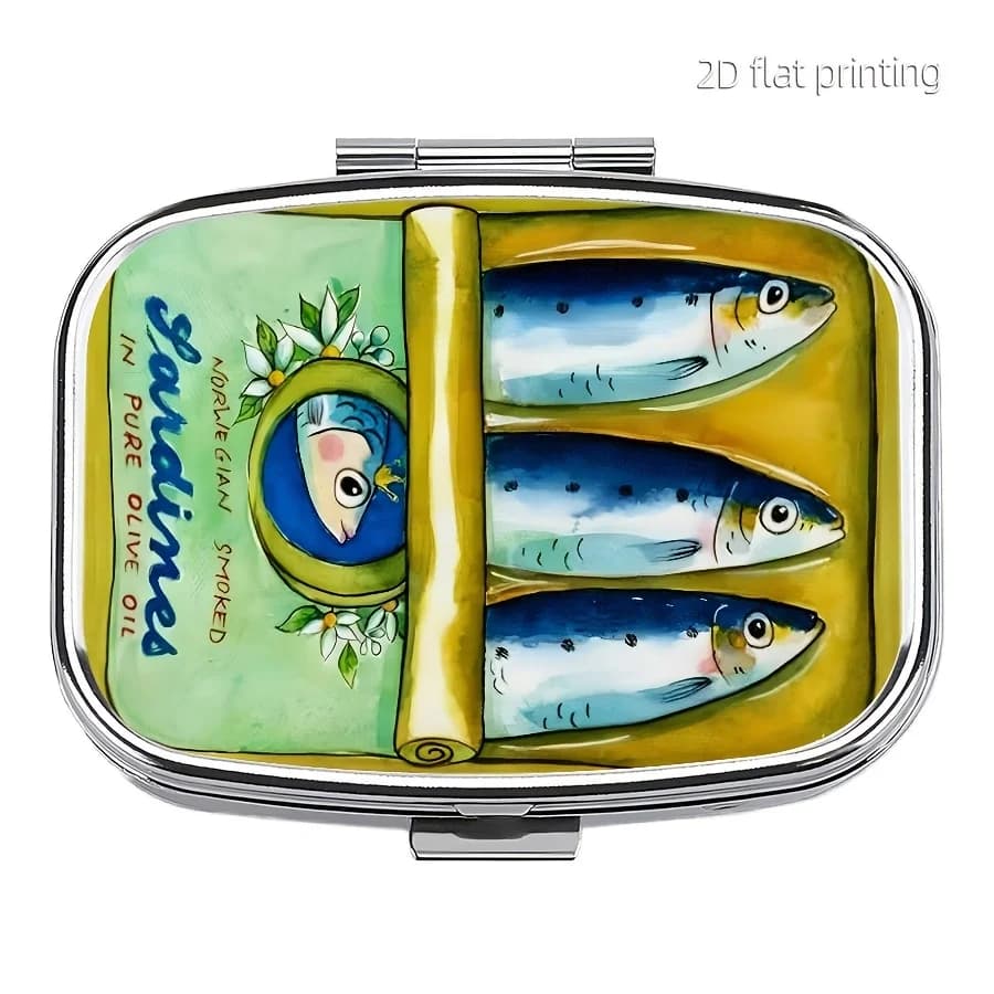 A Uniquely Artistic Designed Metal Storage Box for Keeping Medicines, Vitamins, Jewelry, And Earrings, Suitable for Travel, Outdoor Activities, Pockets, And Handbags—Perfect for Storing Medicines