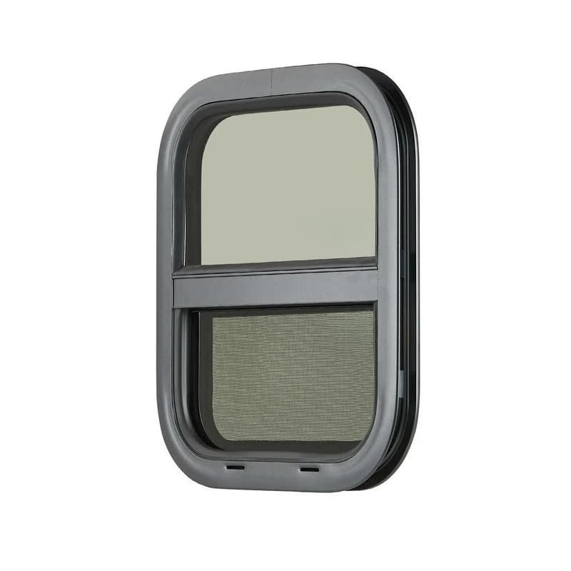Finestra Verticale per Camper, 35,5 cm L x 40,6 cm A, Finestra Scorrevole Oscurata con Zanzariera e Anello di Fissaggio, Adatta a Pareti con Spessore da 3,8 cm a 4,5 cm, Ricambio Finestra RV per Roulotte Teardrop, Approvata DOT