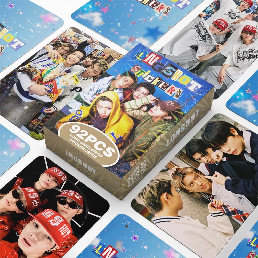 127pcs LNGSHOT New Album Photocards Stickers Kpop Merch Lomo Cards Set Fans Collection Cards Giftsi