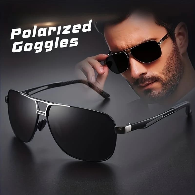 Occhiali da Sole in Metallo alla Moda per Uomo, Montatura Grande Stile Pilota, Design Anti-riflesso UV400 per Donna, Ideali per Viaggi e Guida