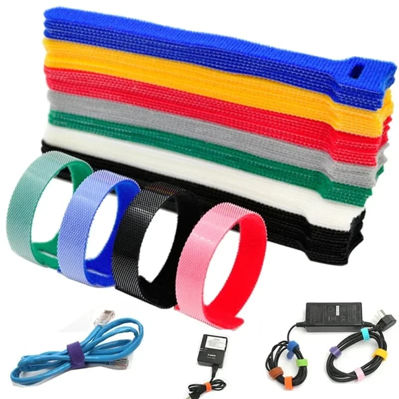Allegato adesivo automatico Velcros nastro lungo cavo cavo gancio per computer nylon riutilizzabile fascette dati scatola arti cavo ad anello pezzi colorati fai da te