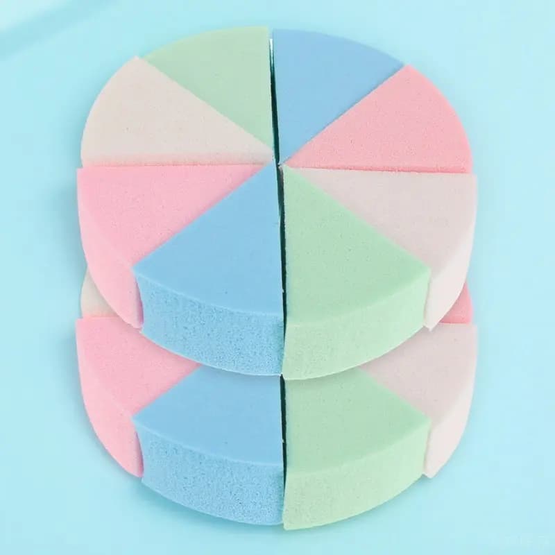 2 Set di Spugne per Trucco a Cuneo, Piccole e Morbide, per Applicazione Fondotinta, Spugnette in Lattice