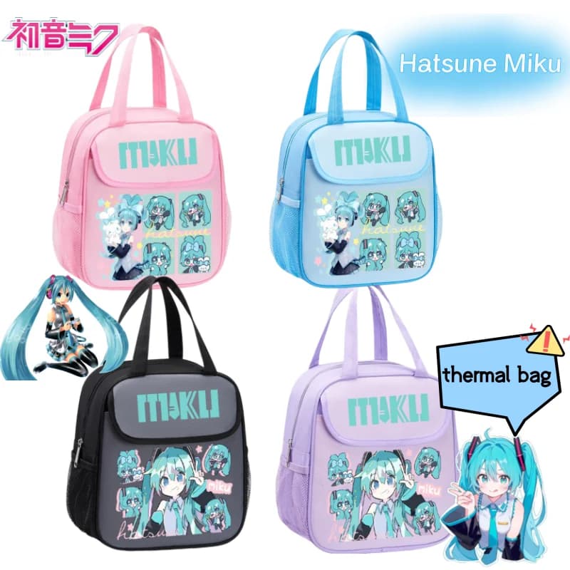 Nuovo Hatsune Miku anime cartoon modello portatile borsa termica per il pranzo borsa bento per studenti creativa kawaii in foglio di alluminio spesso