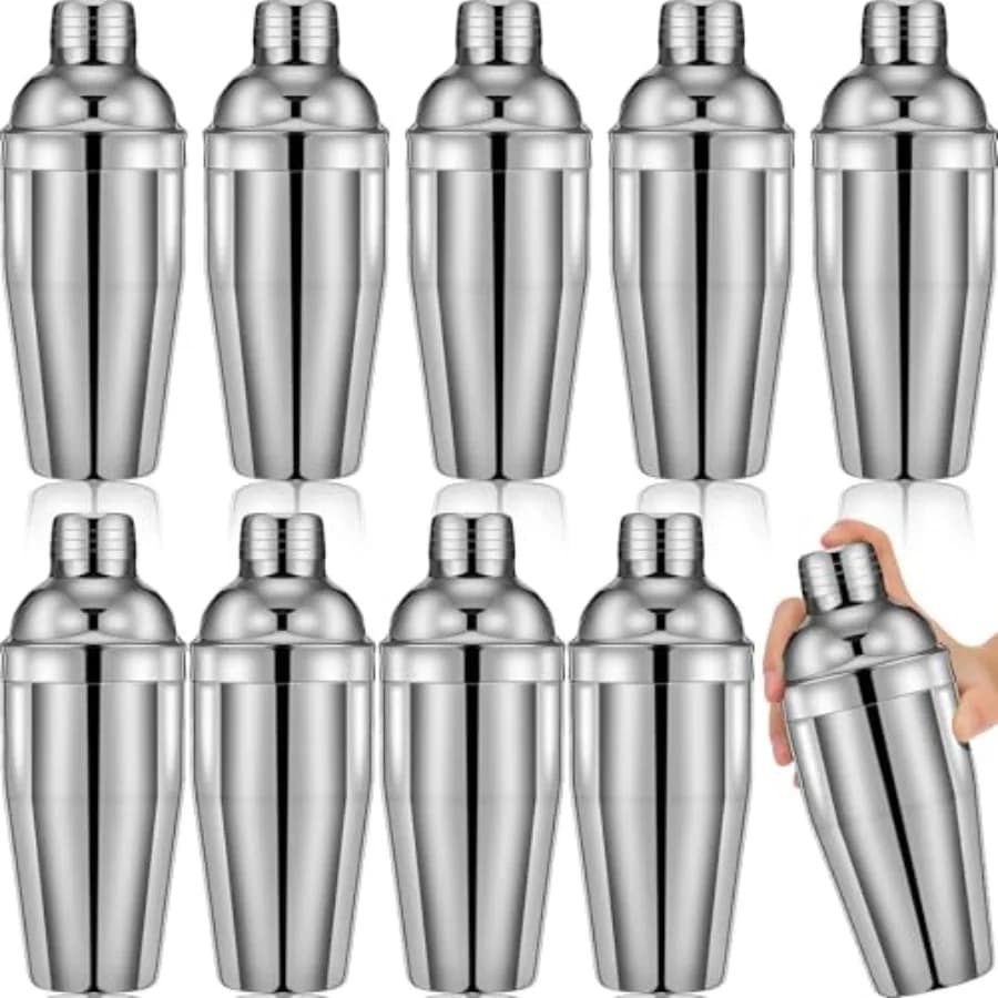 Set da 9 Pezzi per Cocktail, Shaker Professionale in Acciaio Inox, Mixer per Martini con Filtro Integrato, Senza Perdite, Boston Shaker