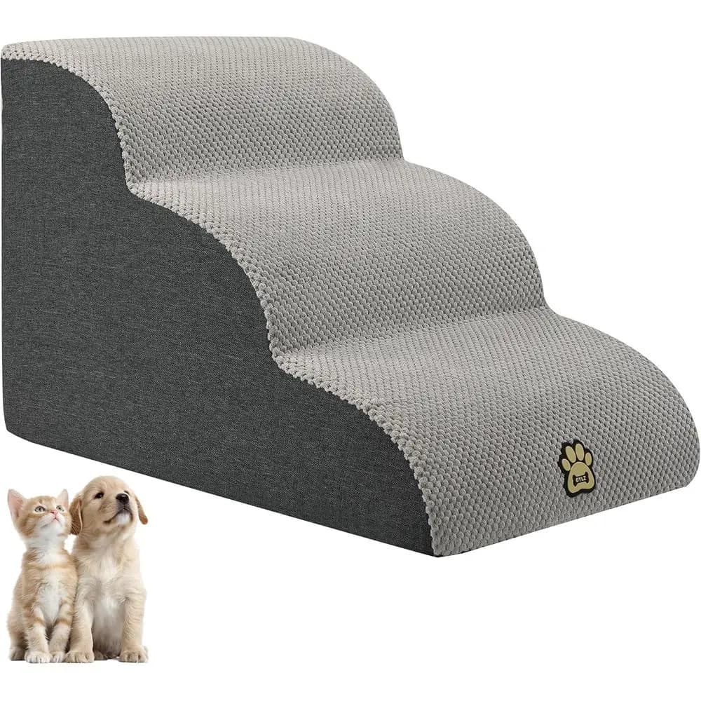 Dog Stairs or Sofa and Bed High Density Sponge Pet Steps with Removable Washable Cover Non-Slip Base Stable Dog Steps 15.7 H