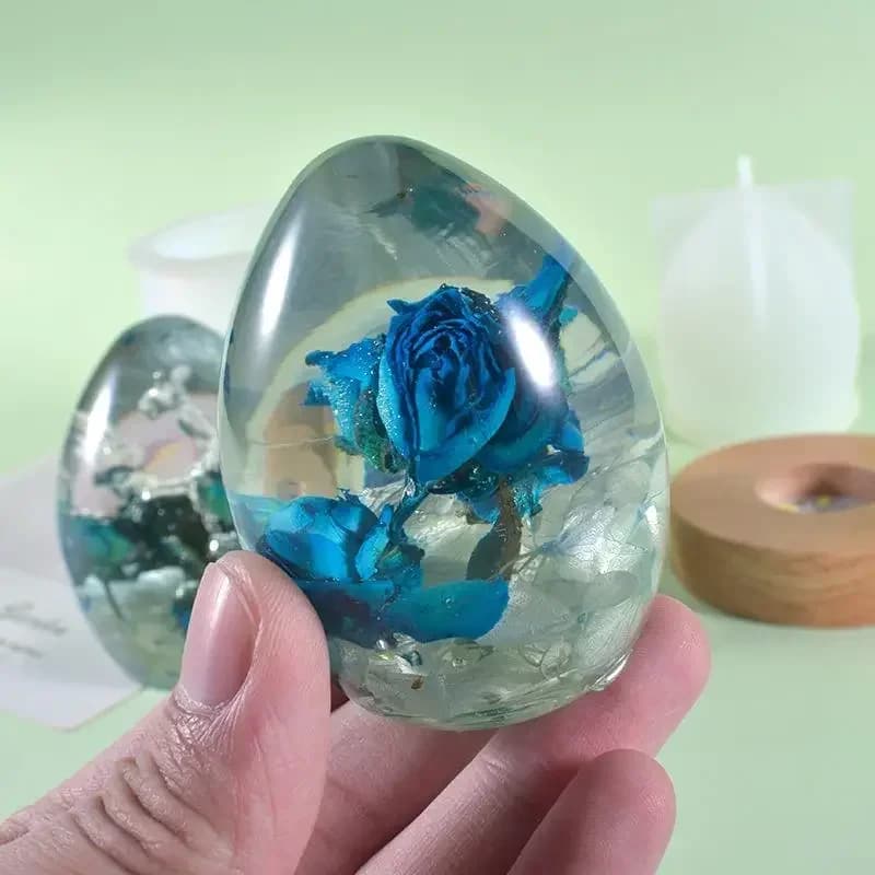 Stampo in silicone a forma di uovo fai da te 2026 - Stampo in resina epossidica a forma di stella e sfera per luce notturna da tavolo, decorazione e creazione di gioielli