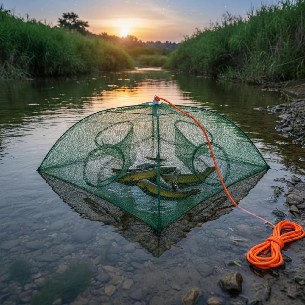 Trappola automatica per gamberetti, attrezzo per la cattura di anguille, kit di pesca per acqua dolce e salata