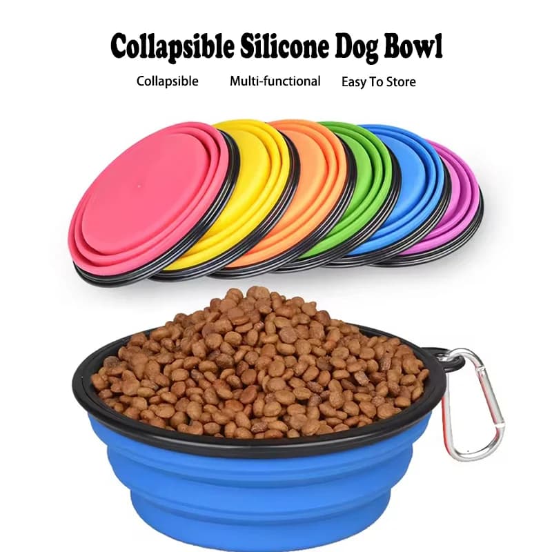Portable Collapsible Pet Food Bowl Durable TPR Silicone Feeding Bowl For Cat And Dog Travel Outdoor Water Food Container