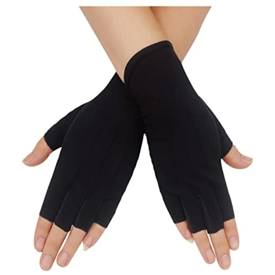 Guanti Bienvenu da uomo estivi con protezione UV, mezze dita, per escursionismo, guida, ciclismo, equitazione, in cotone traspirante, anti-UV.