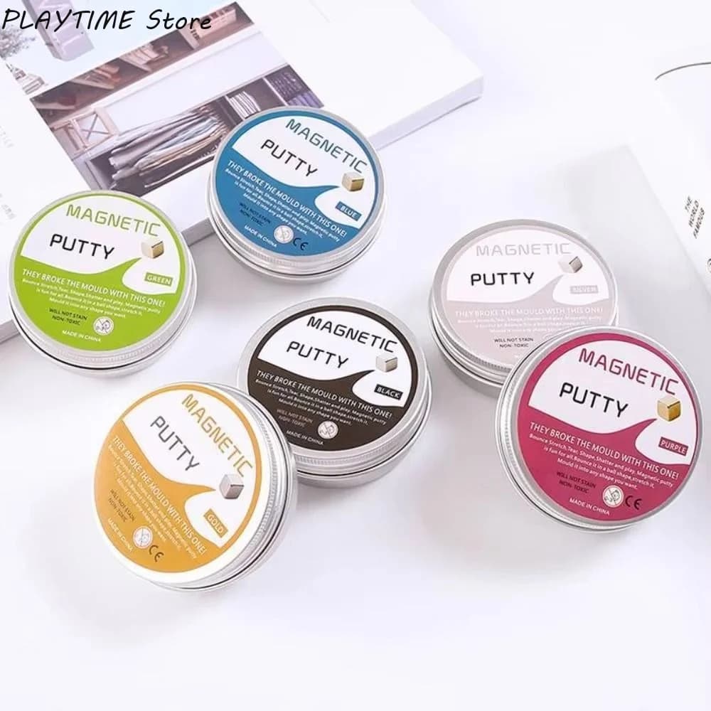 Resin Magnetic Bouncing Mud Colored Clay Ferrofluid Magnetic Suction Clay Interactive with Magnet Mud Playdough Kids Toys