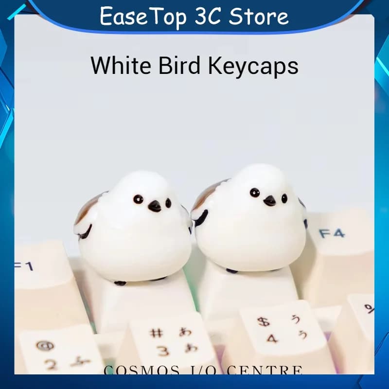 White Bird Cover Resin 3d Esc Cute Cartoon Creative Bird Customization Collection Mechanical Keyboard Cover Gift