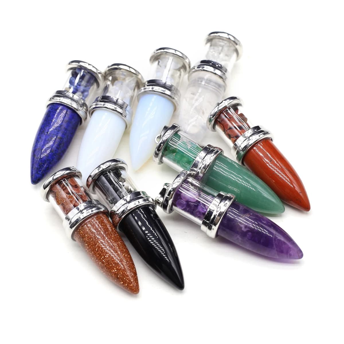 Pendant Jewelry Reiki Natural Crystal Pendant Wish Bottle Bullet Shape Lapis Lazuli Pendants for creating jewelry DIY Necklace