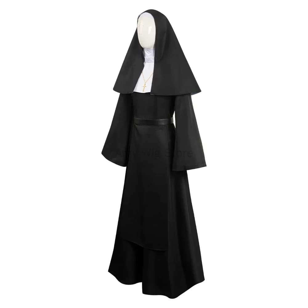 Costume per donna Costumi di Halloween spaventosi Taglie forti Vestito da suora per la festa Unisex Uomo Sacerdote Cosplay Abito lungo Fantasma adulto