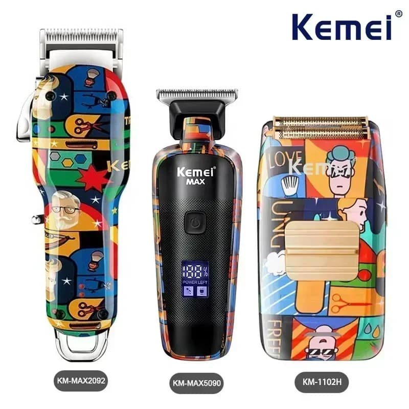 Kemei Electric Haircut Professional Rechargeable Model Graffiti Barba Trimmer Razor Man KM-MAX2092 KM-MAX5090 KM-1102H