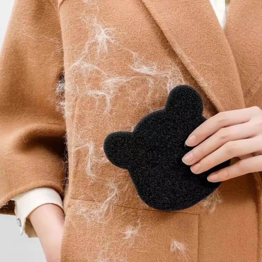 Set of 2/4 pieces for the removal of pet hair: reusable adhesive sponge for washing machine and dryer, black