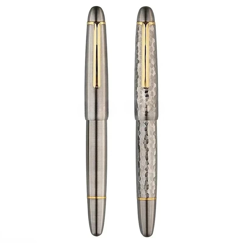 New MAJOHN Titanium Alloy Ti-P136 Piston Fountain Pen Big Size Gold/Silver Blade Nib Calligraphy Pen Luxury Writing Office Gifts