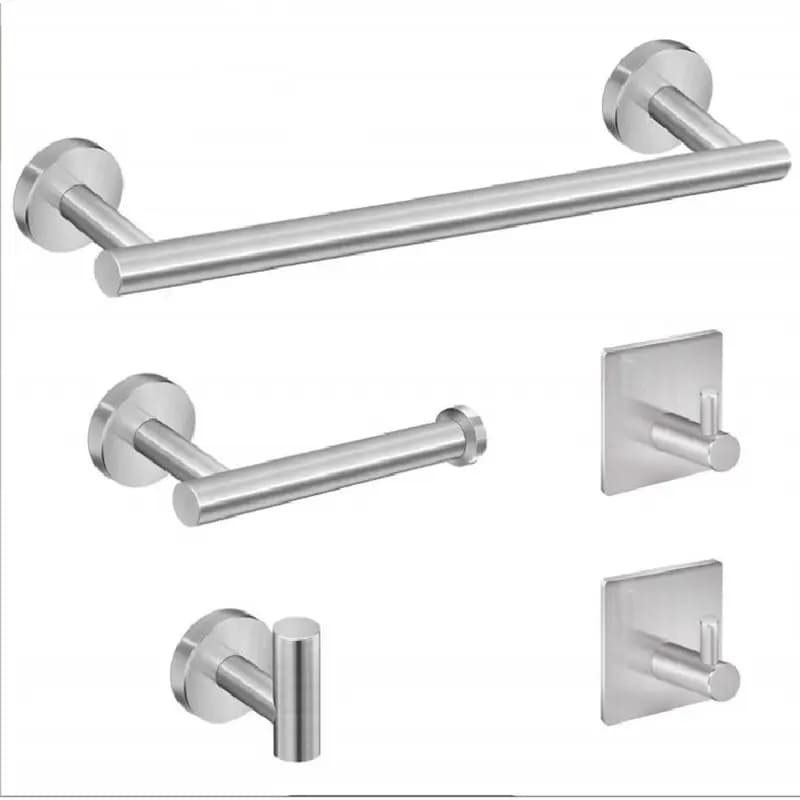 B97A-Bathroom Hardware Set Accessories Wall Mounted Stainless Steel Towel Bar Toilet Paper Holder Hook Bathroom Kit