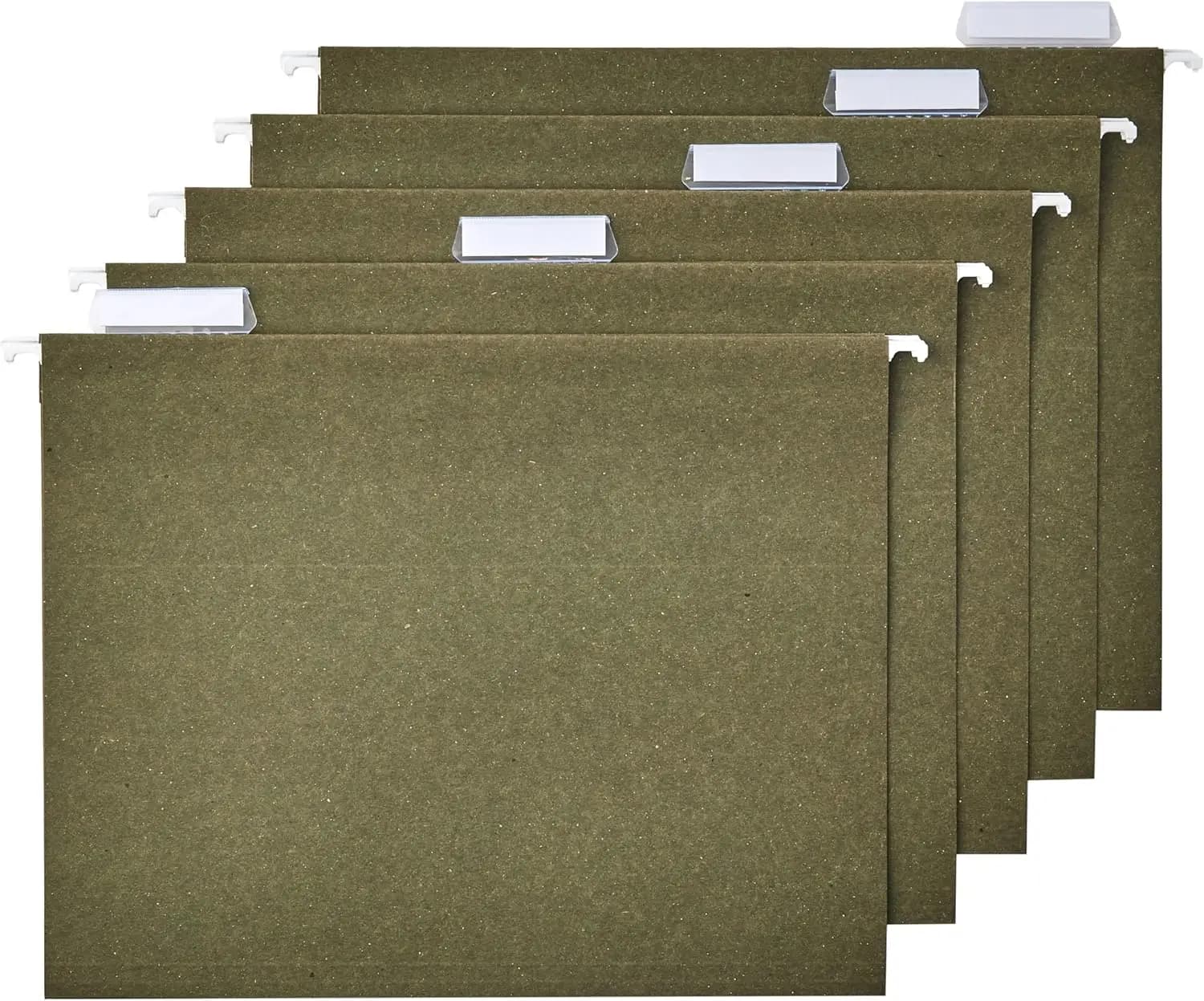 Cartelle Portadocumenti Formato Letter, con Linguette Regolabili 1/5, Verde Standard, 75 Pezzi per Scatola