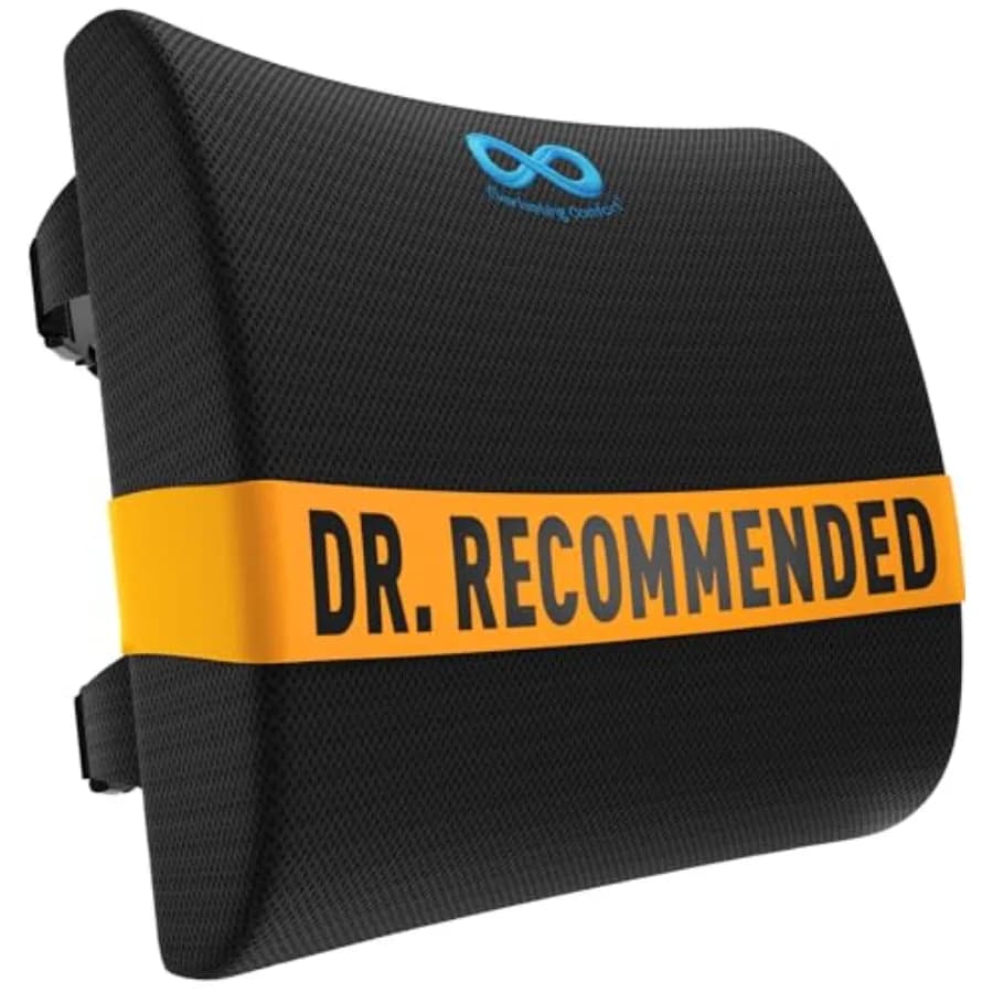 Cuscino di Supporto Lombare per Sedia da Ufficio - Cuscino in Memory Foam per Sedile Auto - Favorisce una Migliore Postura e Allevia il Dolore alla Schiena - Ideale