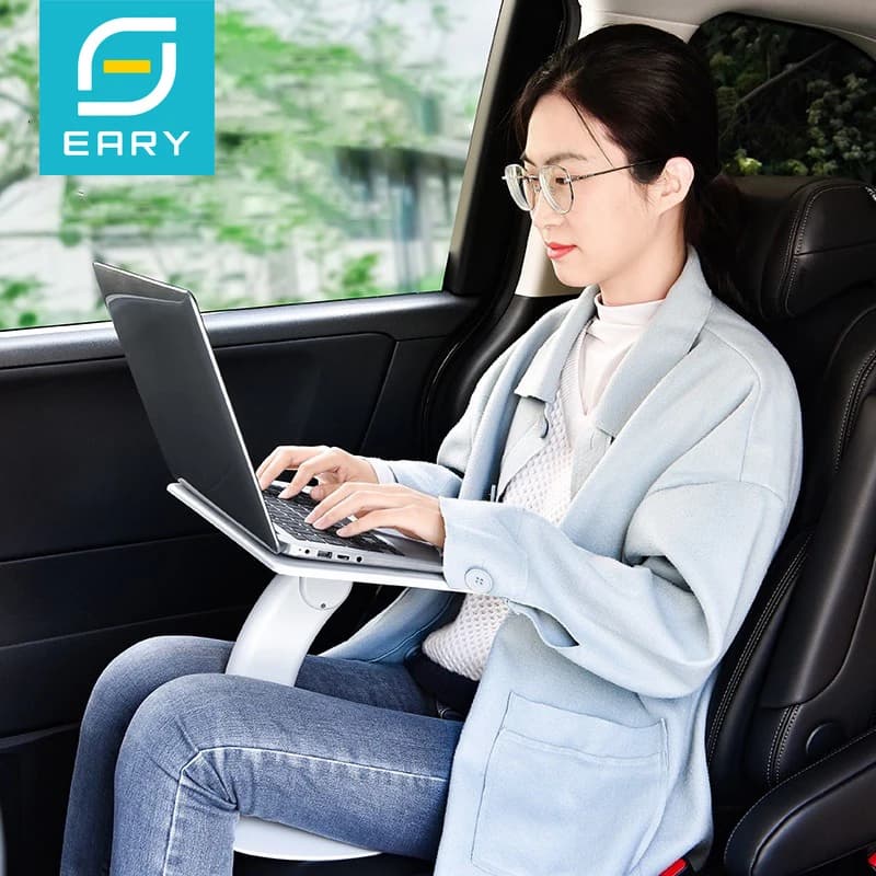 Eary Tavolo da pranzo per auto portatile Supporto per laptop Supporto per lettura di libri regolabile multi-angolo adatto per seggiolino auto Divano letto Accessori per auto