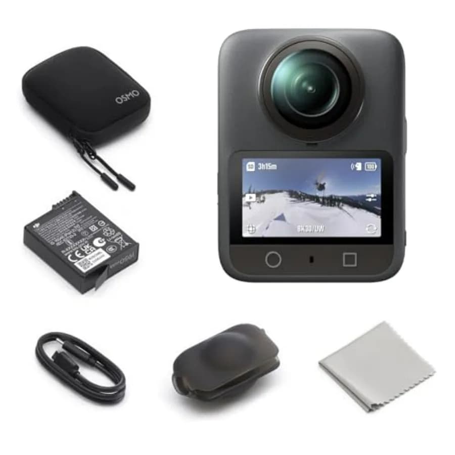 Osmo 360 Standard Combo Action Camera Waterproof 8K 360° with 1 Inch Sensor, 128GB Integrated Memory, 8K recording for 100 Minutes, 4K 120fps