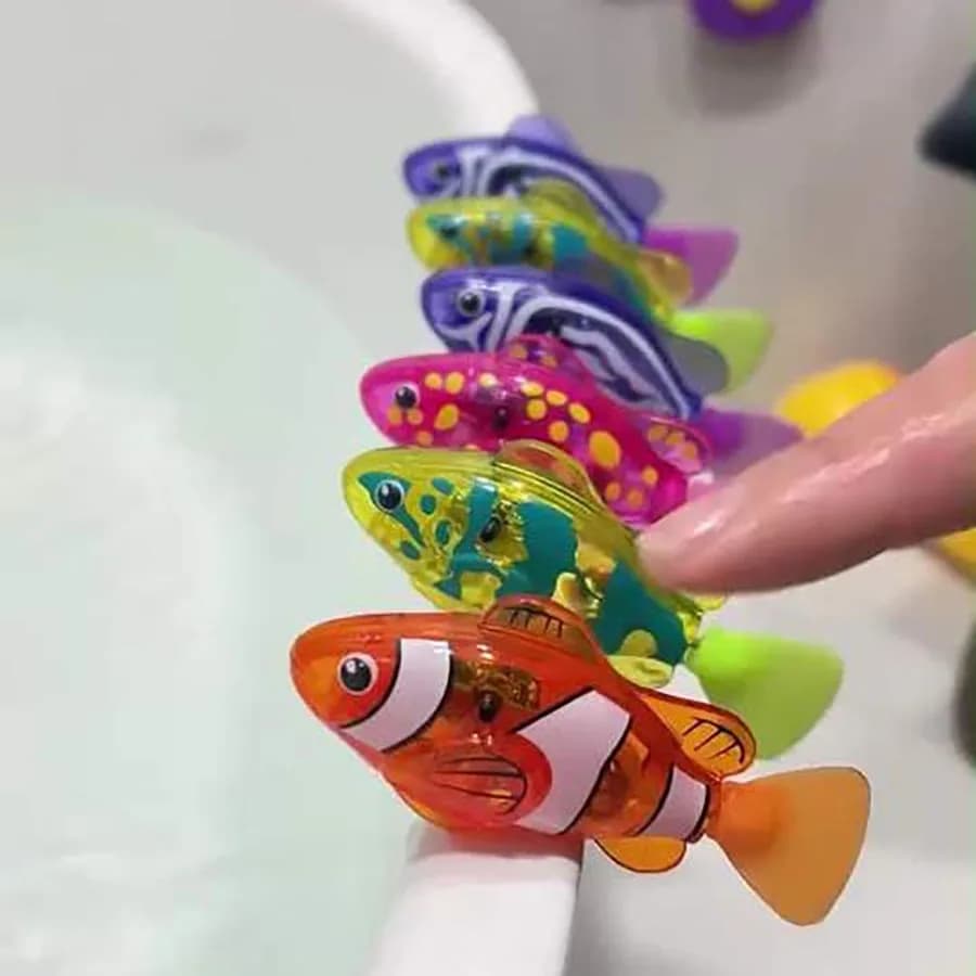 Pesce pagliaccio fotosensibile, pesce robotico elettrico realistico, decorazione per acquario, pesce robotico per divertire il gatto, pesce marino