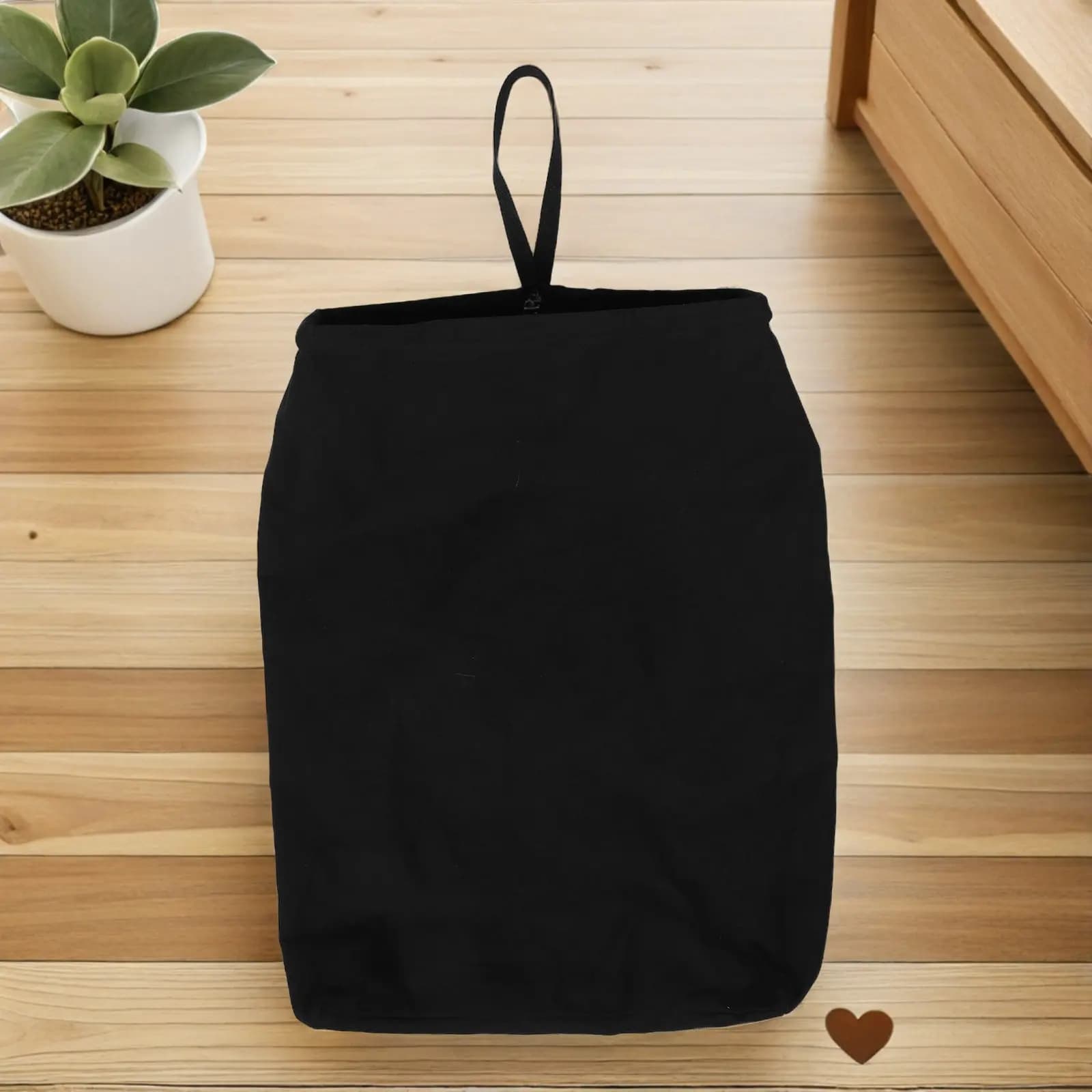 Rotating Washable Canvas Laundry Hamper Bag with Loop Handle Over The Door Hanging Dirty Clothes Storage Organizer for Bedroom