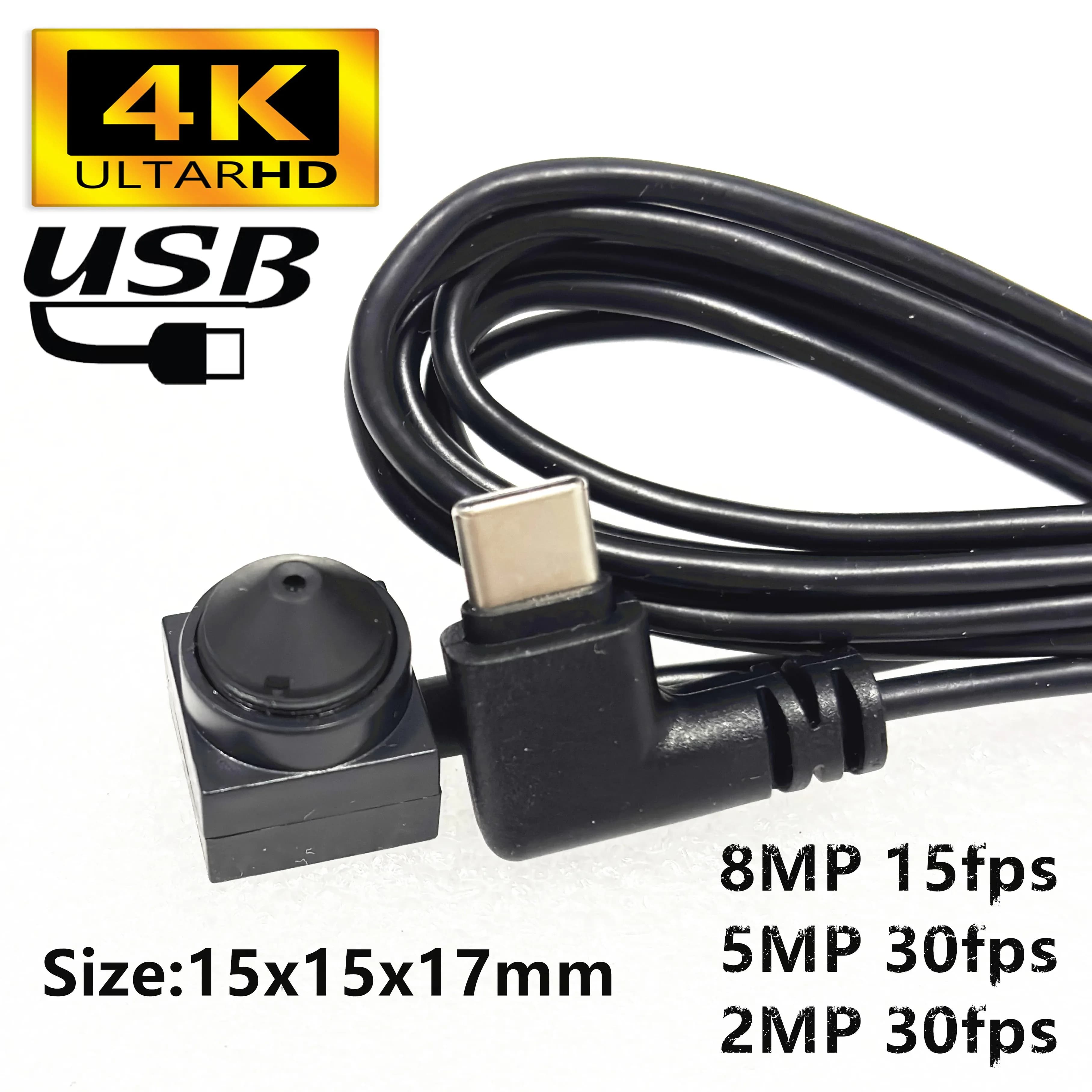 Mini fotocamera USB 4K 8MP 5MP OEM personalizzata OTG tipo-c dimensioni UVC OTG OV2710 IMX179 Senor 1080P 2.1MM obiettivo Fisheye Mini fotocamera USB