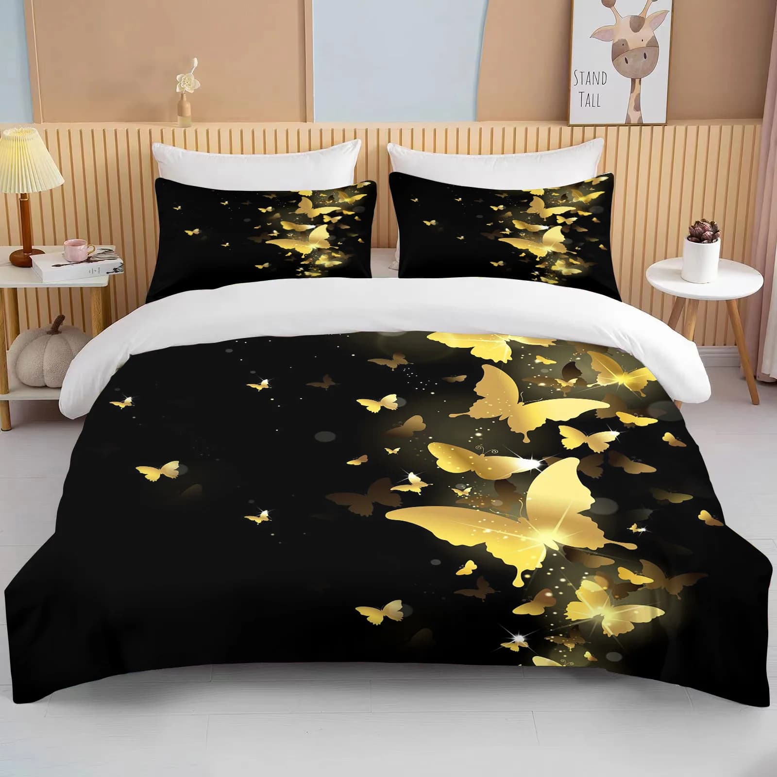 Set biancheria da letto con farfalle Set copripiumino stampato in 3D Set copripiumino per arredamento camera da letto singolo doppio adatto alla pelle Halloween