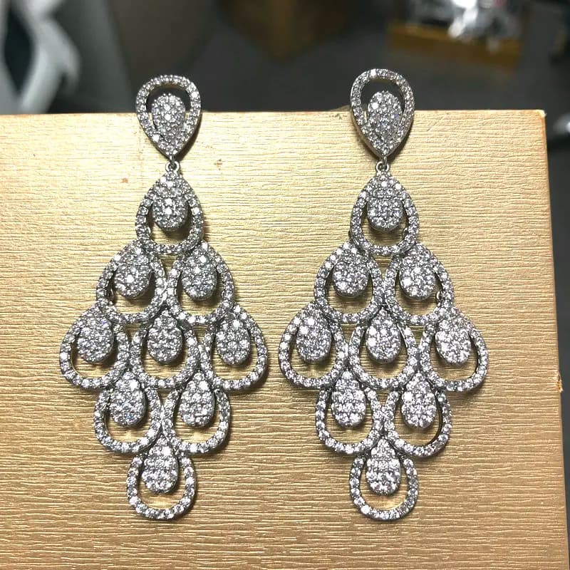 Orecchino geometrico trasparente alla moda Bilincolor per gioielli da sposa da donna