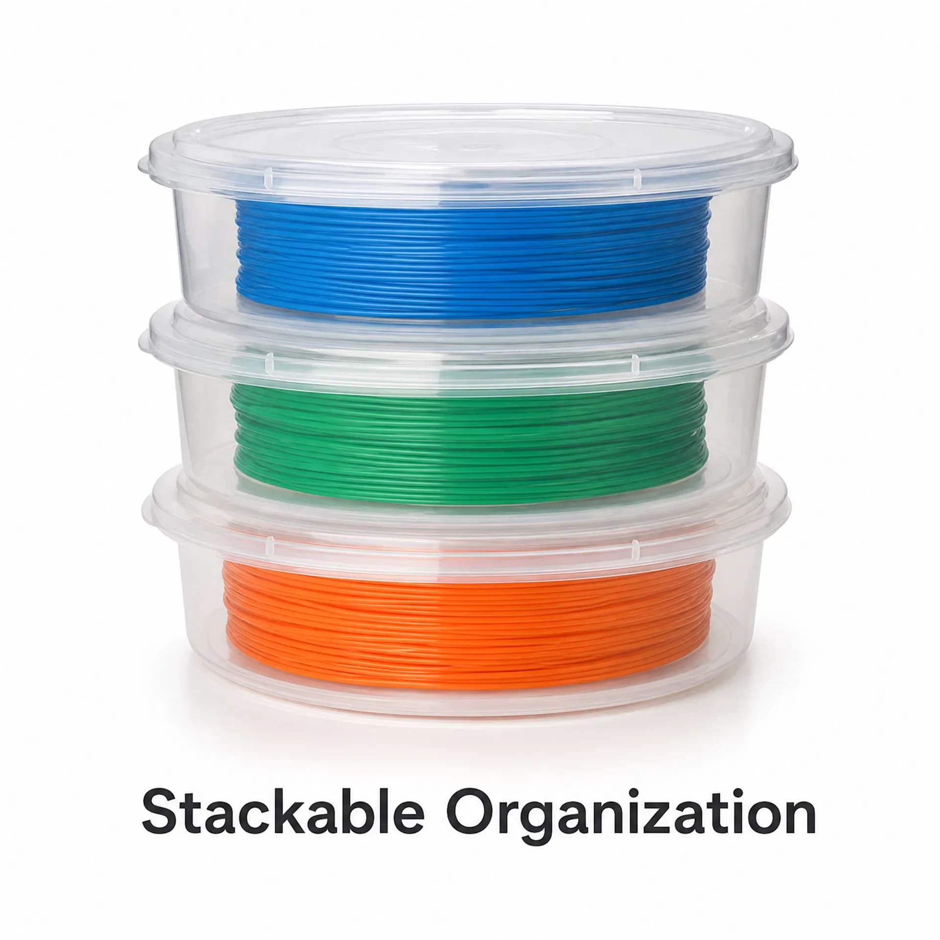 🔈10Pcs Transparent PP Spool Storage Box Large Round Filament Organizer Container For 3D Printing Consumables Storage Organizer