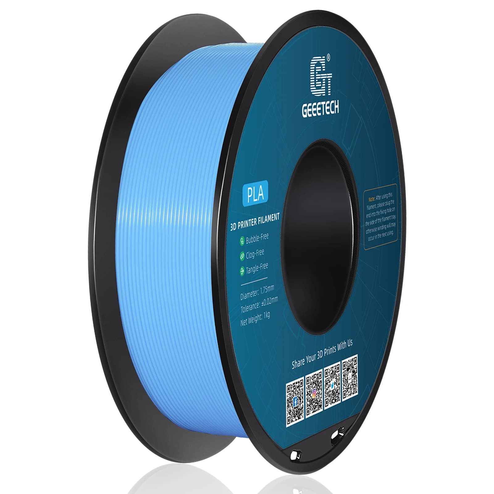 1 kg 1,75 mm Geetech Filament, 3D PLA PETG Plastic Printer Filament, Lines Orderly, 3D Printing Wire Materials, Vacuum Packaging