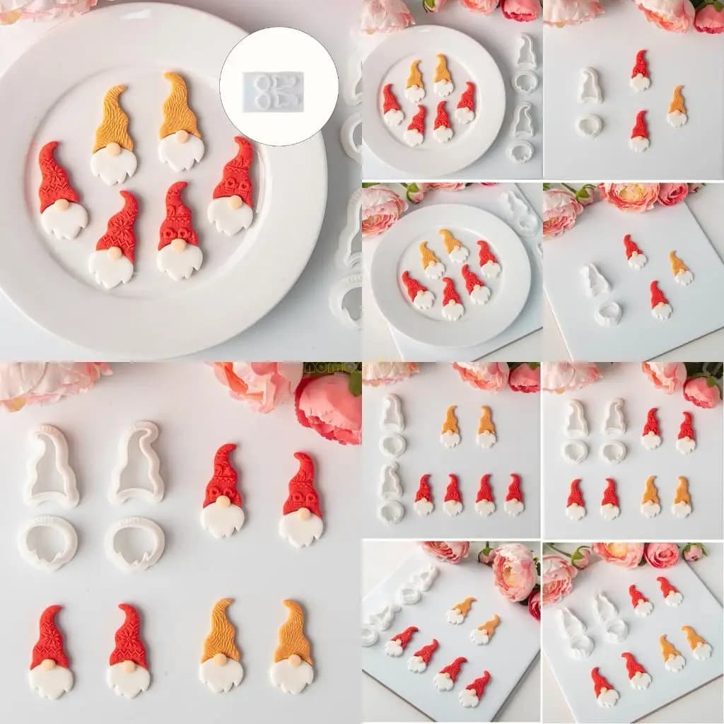 31BF Christmas Theme Earrings Set with PLA Material Case Jewellery Tool