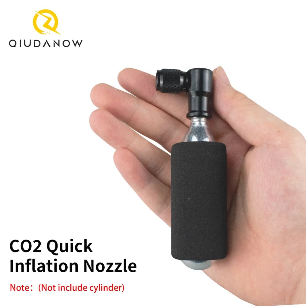 QIUDANOW Gonfiatore per pneumatici portatile Mini pompa per bici CO2 Lega completamente in alluminio adatta per valvole Presta e Schrader Accessori per biciclette