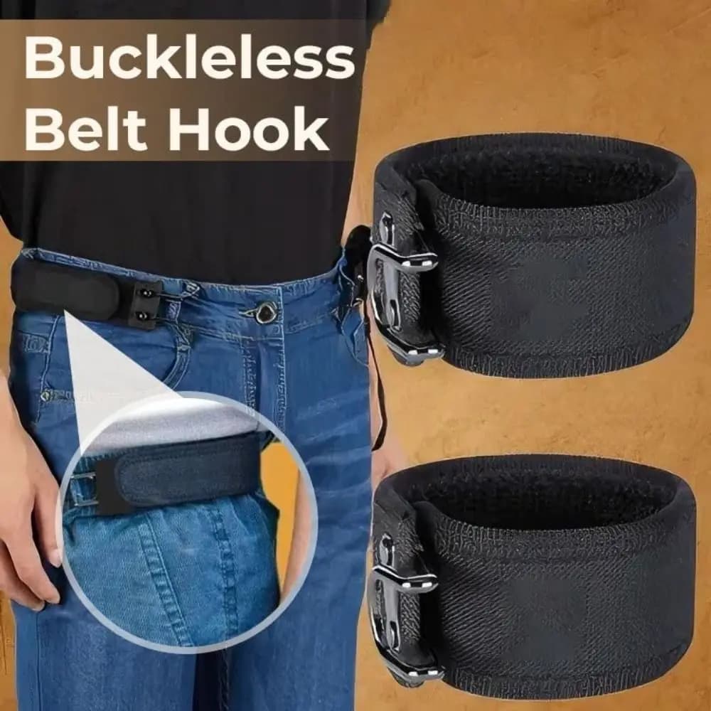 Nuova Cintura Unisex Senza Fibbia con Gancio Regolabile, Gancio in Metallo, Comoda Cintura Elastica con Gancio in Metallo
