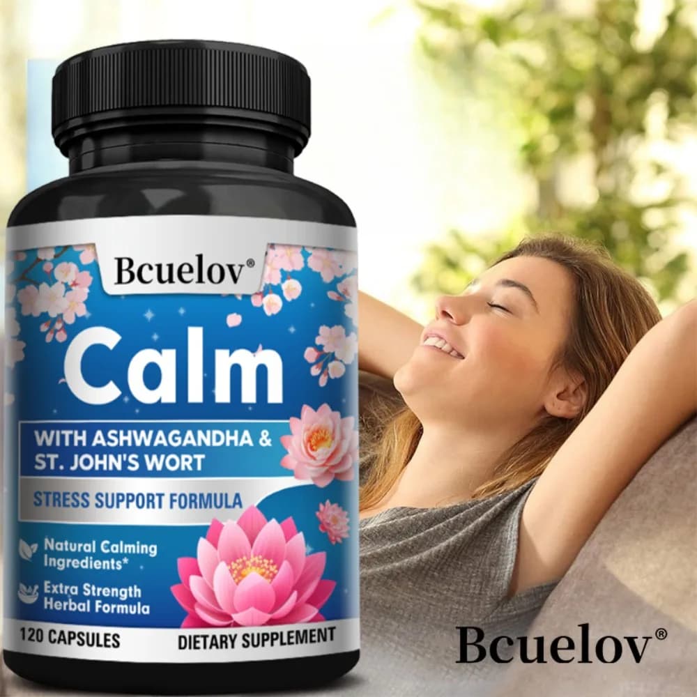 Integratore per il Sollievo dallo Stress - con Calcio, Magnesio, Zinco e Vitamina D3 per il Benessere, Supporta l'Umore e la Concentrazione, Calma e Rilassa Naturalmente