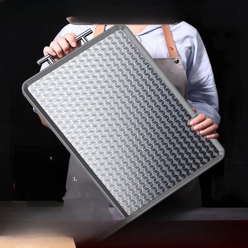 Double vertical stainless steel cutting board, antibacterial and mildew-proof household fruit cutting board
