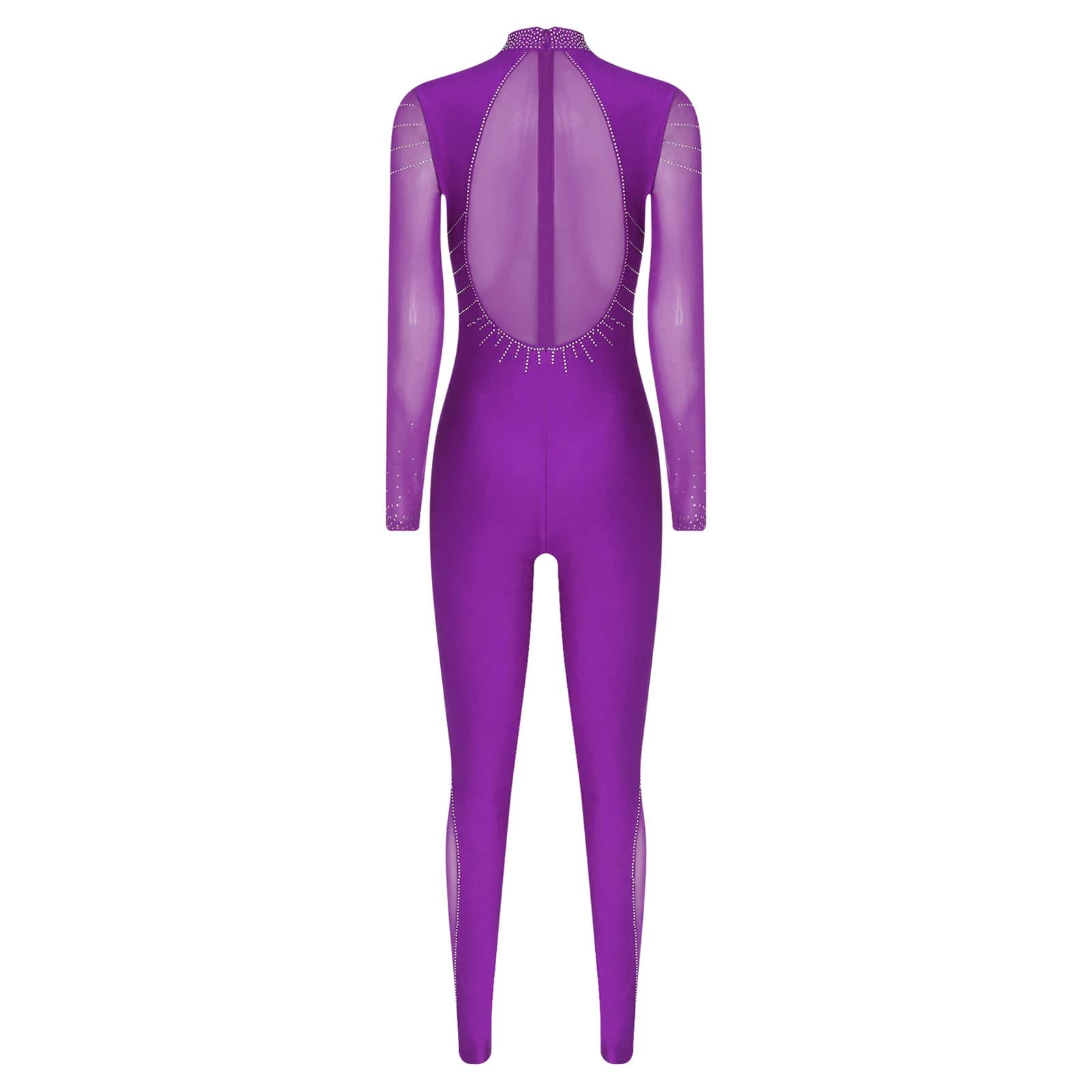 Women Yoga Figure Skating Jumpsuits Long Sleeve Dancewear Latin Leotard Adult Gymnastics Leotard Ballroom Ballet Dance Costume