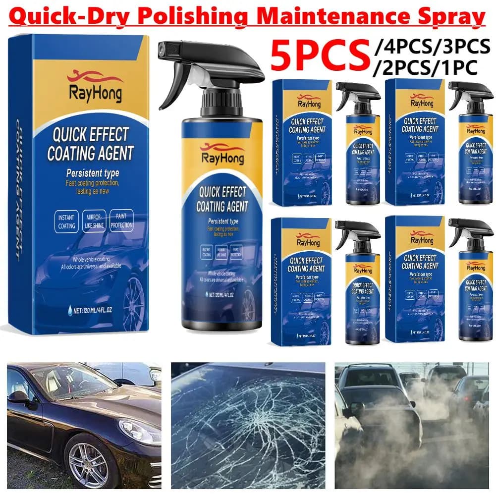 5-1PC 120ml Rivestimento per auto Protezione idrofobica Lucidatura per auto ad asciugatura rapida Manutenzione Spray Spray idrorepellente Accessori per auto