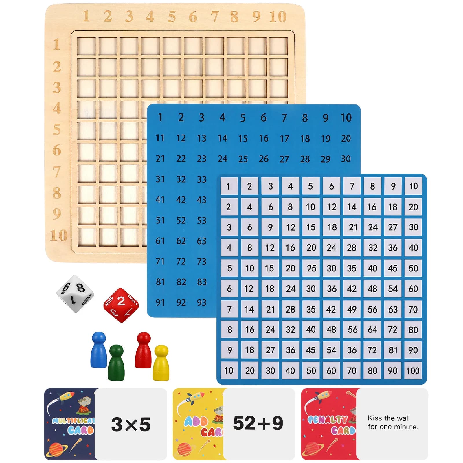 Set di Giochi Educativi di Matematica per Bambini, Gioco da Tavolo in Legno per l'Apprendimento Precoce dei Numeri, Addizione e Moltiplicazione, per Casa e Scuola